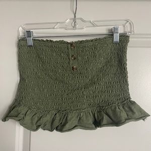 Free People Green Strapless Tube Top